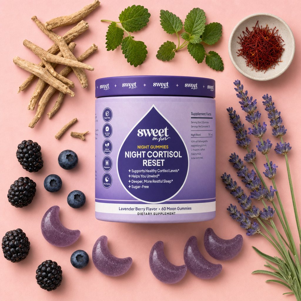 Night Gummies with ashwagandha root, saffron, lavender and berries