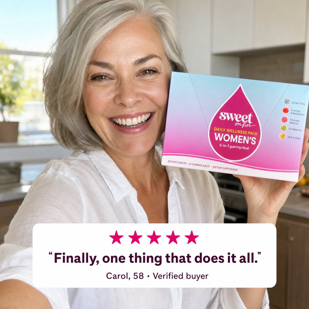 Smiling woman holding the Daily Wellness Pack box