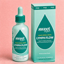 Lymph Flow Drops bottle and box, honey lemon liquid herbal drops