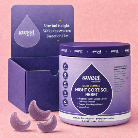 Night Gummies Night Cortisol Reset jar with box and moon gummies
