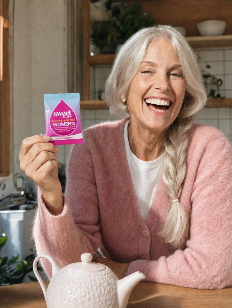 Joan with her Daily Wellness Pack
